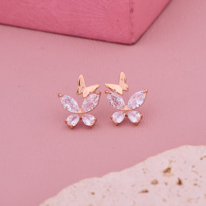 Crystal Butterfly Stud Earrings