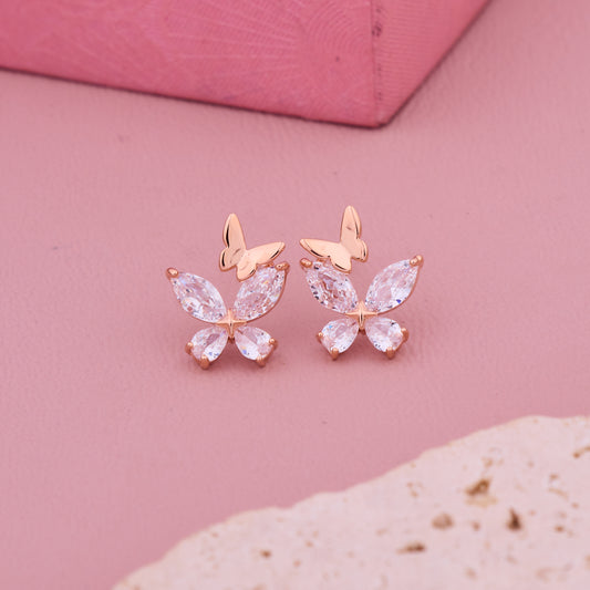 Crystal Butterfly Stud Earrings