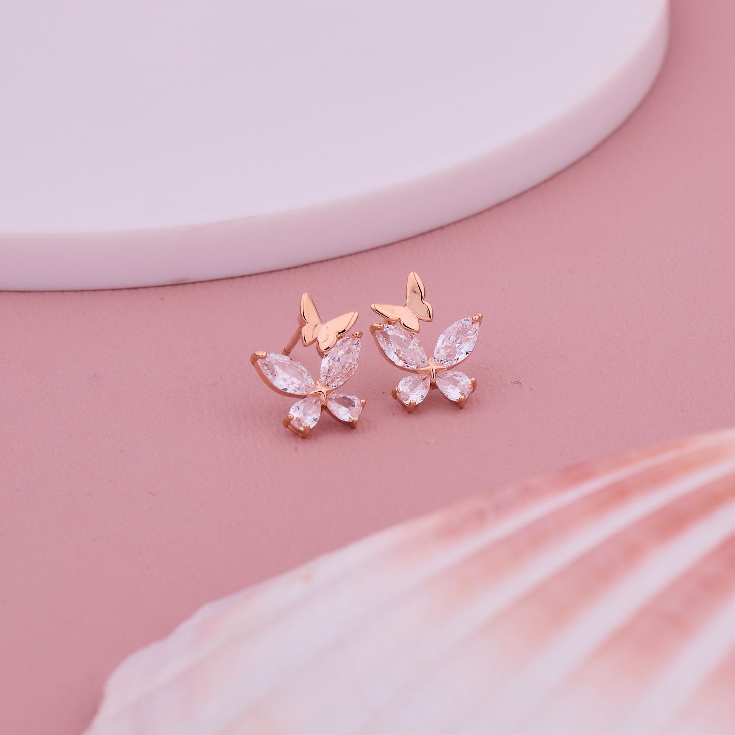 Crystal Butterfly Stud Earrings