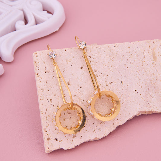 Golden Hoop Drop Earrings