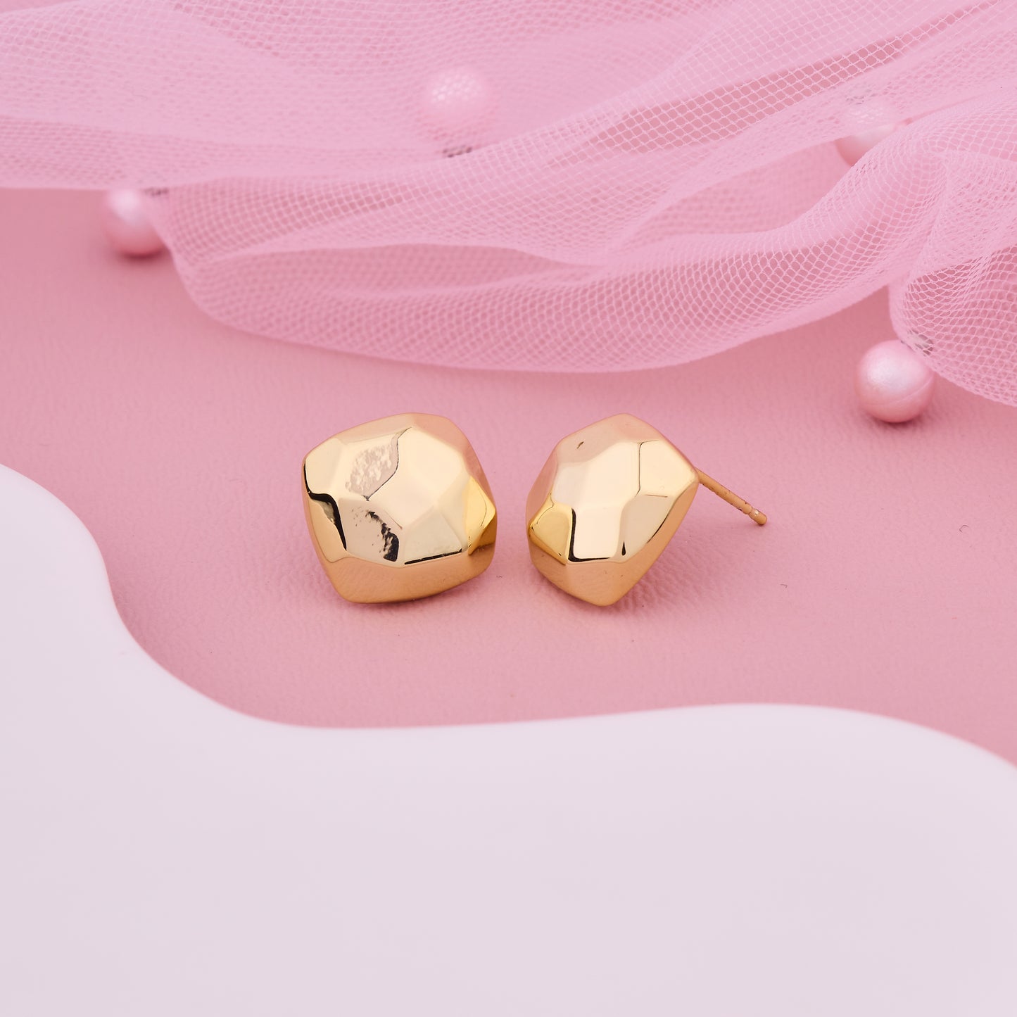 Gold Stattment Stud Earrings