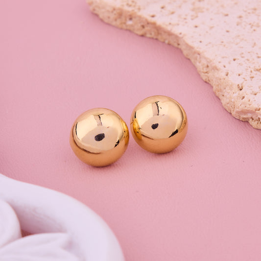 Golden Ball Stud Earrings