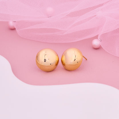 Golden Ball Stud Earrings