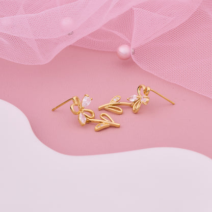 Gold Flower Stud Earrings