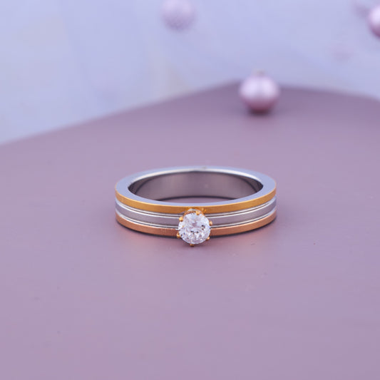 Dual Tone Crystal Ring