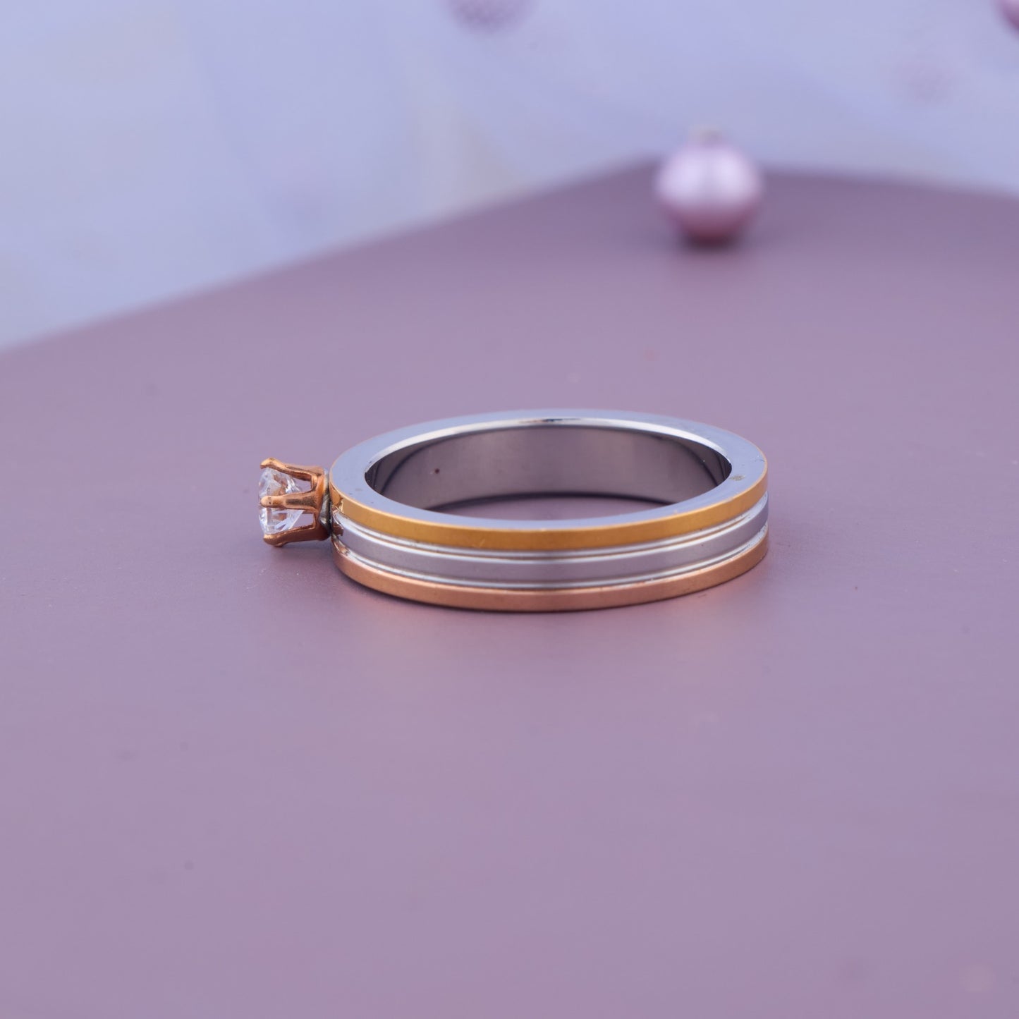 Dual Tone Crystal Ring