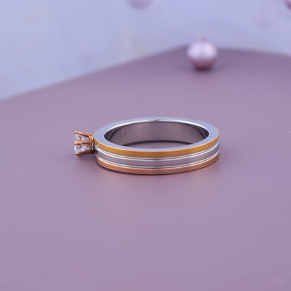 Dual Tone Crystal Ring