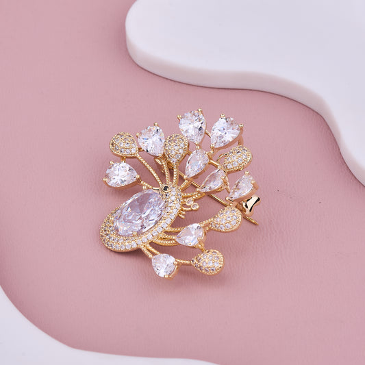 Regal Peacock Brooch