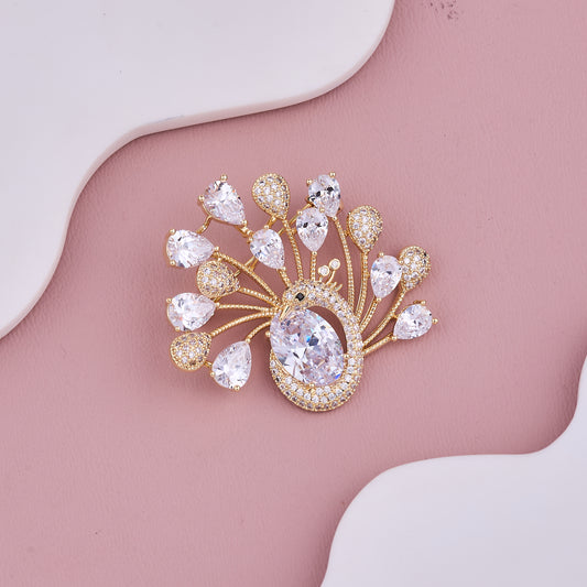 Regal Peacock Brooch