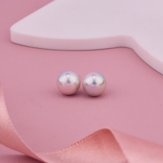Classic Iridescent Pearl Stud Earrings