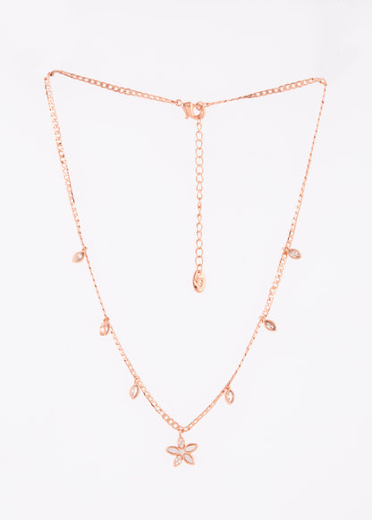 Rose Gold Floral Pendant Necklace by GC Premium Jewellery