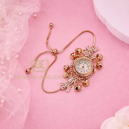 Ethnic Rose Gold Kashmiri Watch for Women Adjustable Chain