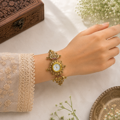 👑 GC PREMIUM JEWELLERY ✨ | Royal Kashmiri Style Watch Bracelet ⌚💛