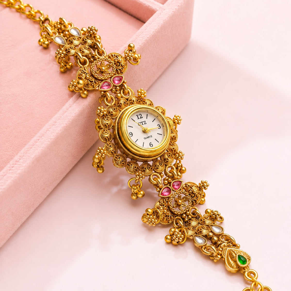 👑 GC PREMIUM JEWELLERY ✨ | Royal Kashmiri Style Watch Bracelet ⌚💛