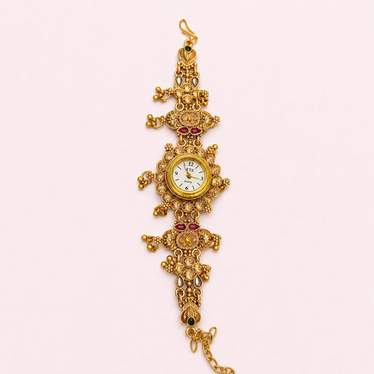 👑 GC PREMIUM JEWELLERY ✨ | Royal Kashmiri Style Watch Bracelet ⌚💛