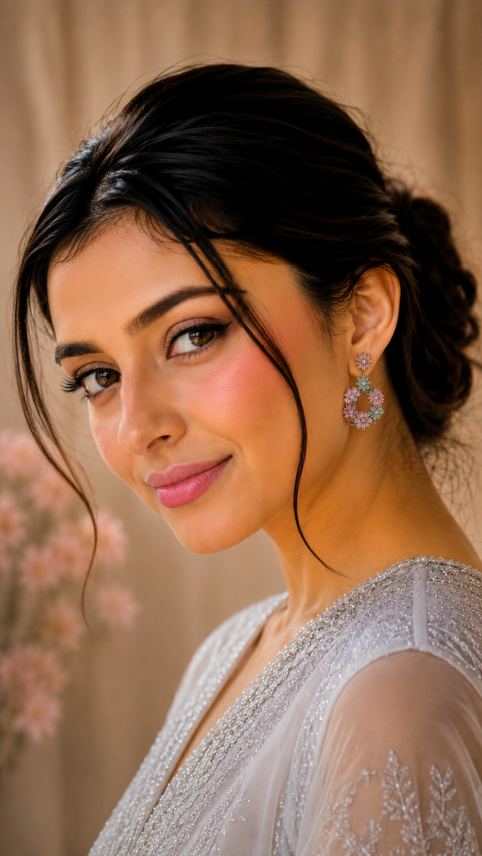 Pastel Garden Hoop Earrings