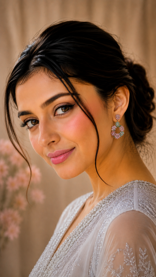Pastel Garden Hoop Earrings