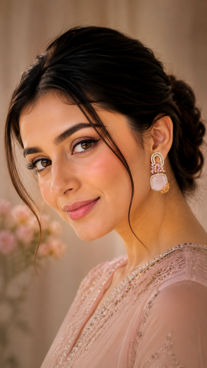 Blush Crystal Bloom Earrings