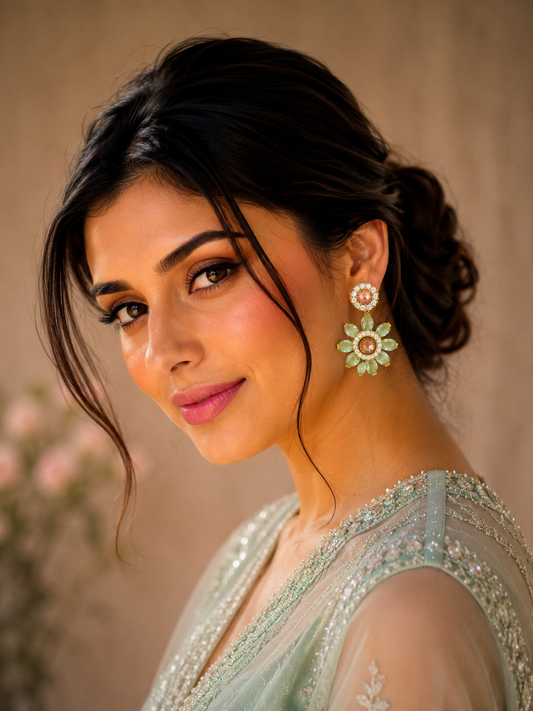 Mint Blossom Drop Earrings