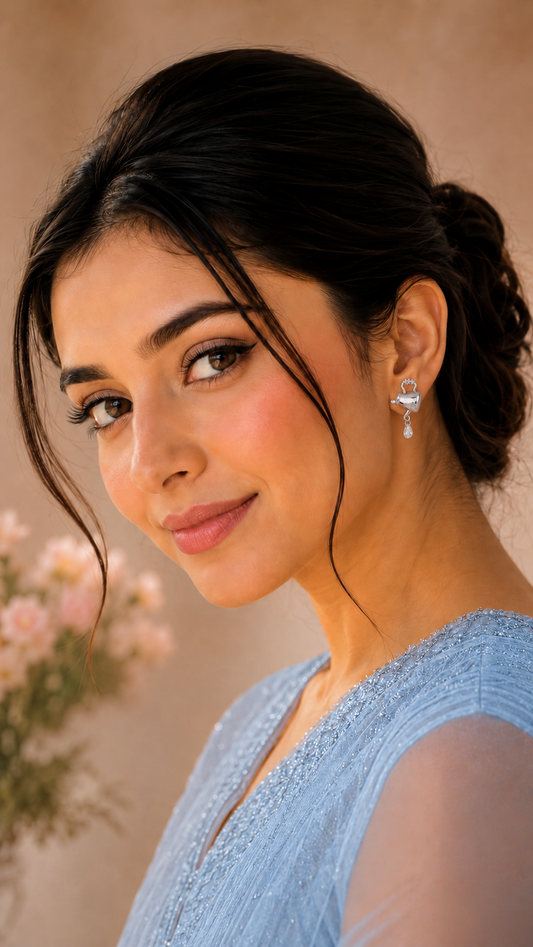 Silver Watering Can Drop Earrings