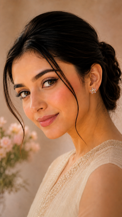 Golden Core Crystal Star Earrings