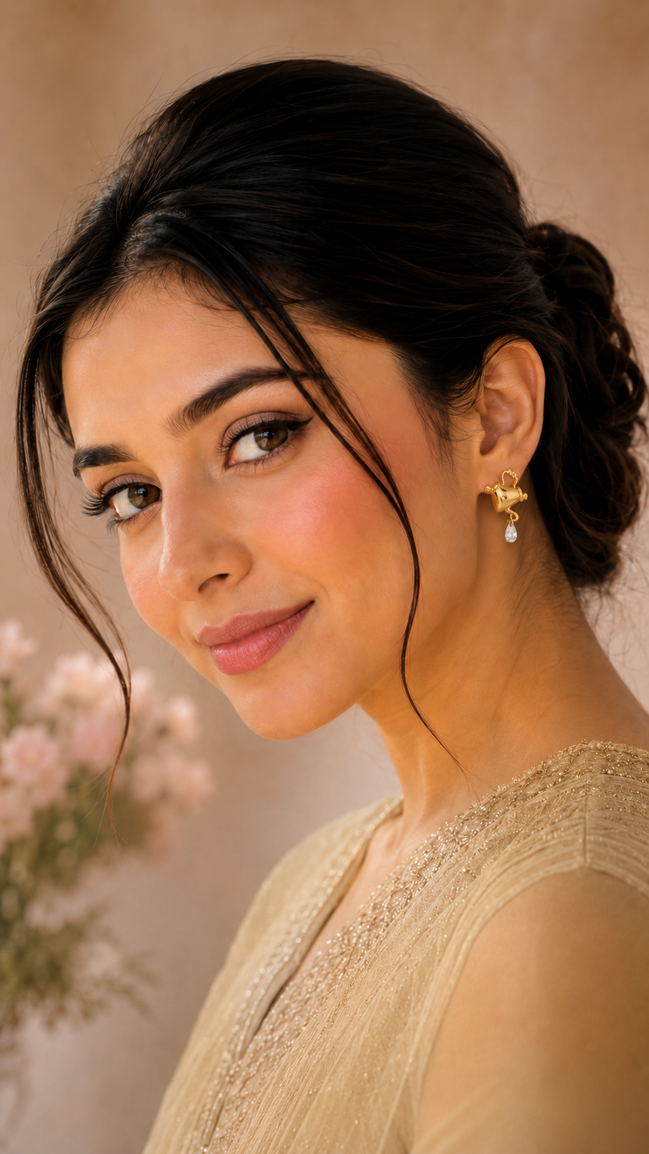 Golden Watering Can Drop Earrings