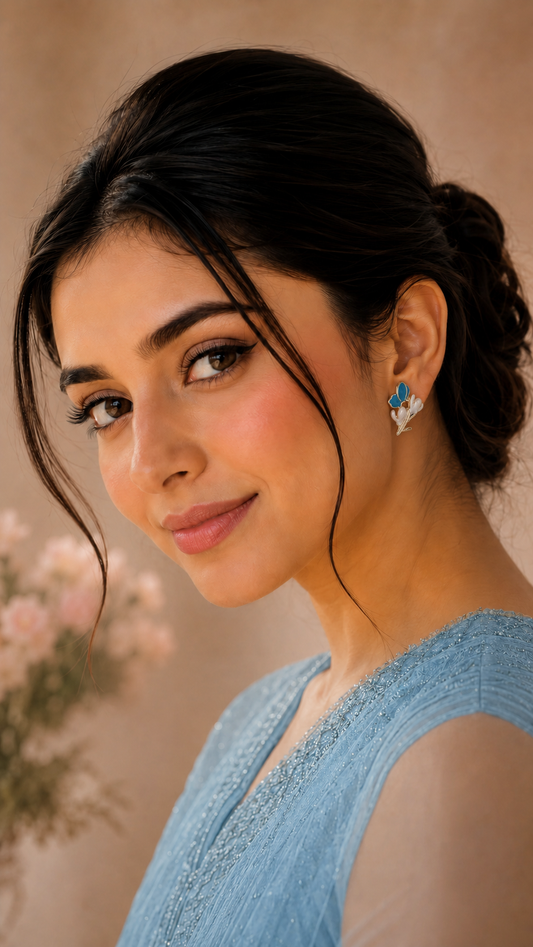 Blue Blossom Floral Earrings
