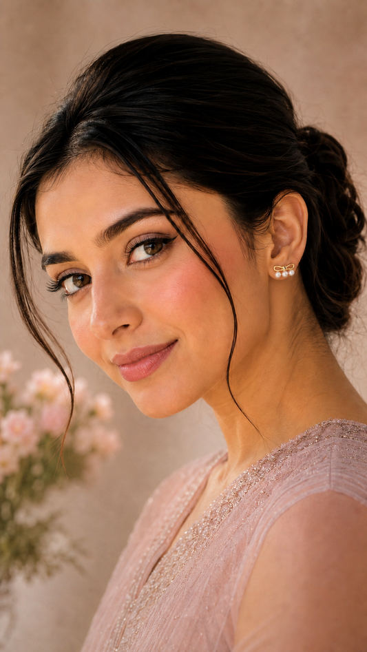 Pearl Bow Elegance Studs