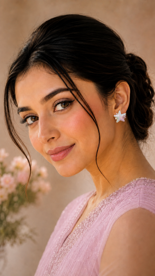 Iridescent Starfish Stud Earrings