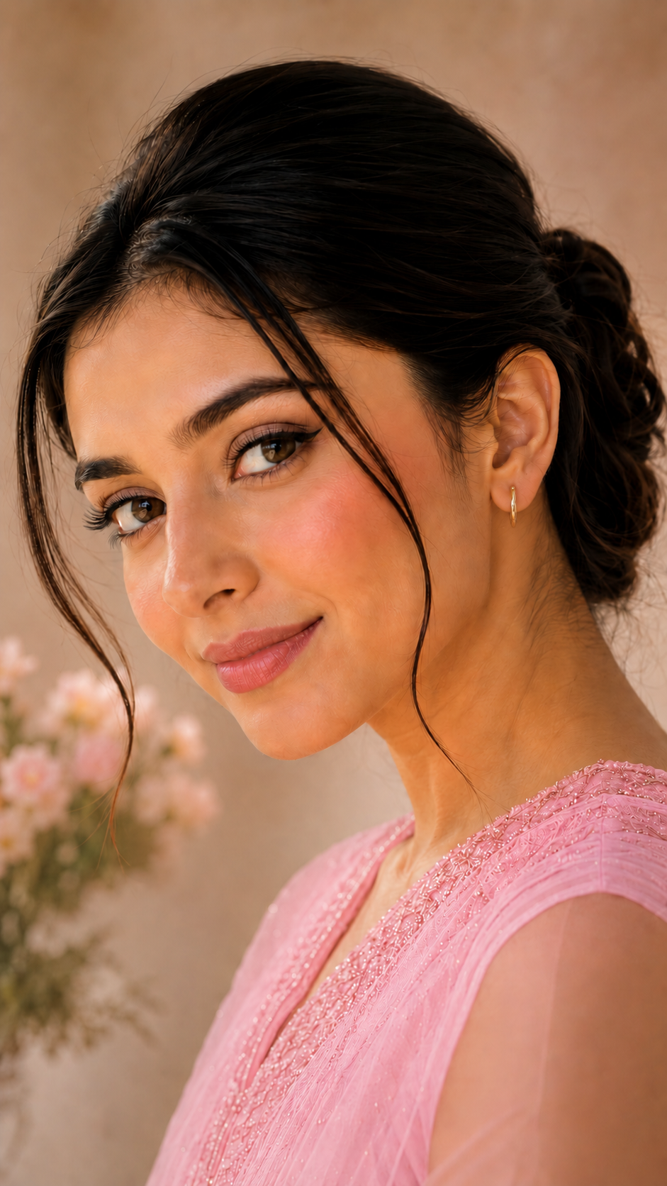 Gold Hoop Earrings with Single Stone Accent