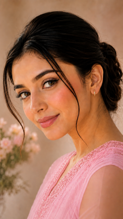 Gold Hoop Earrings with Single Stone Accent