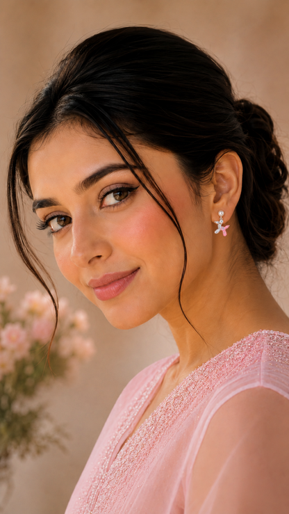 Pearl Balloon Dog Stud Earrings