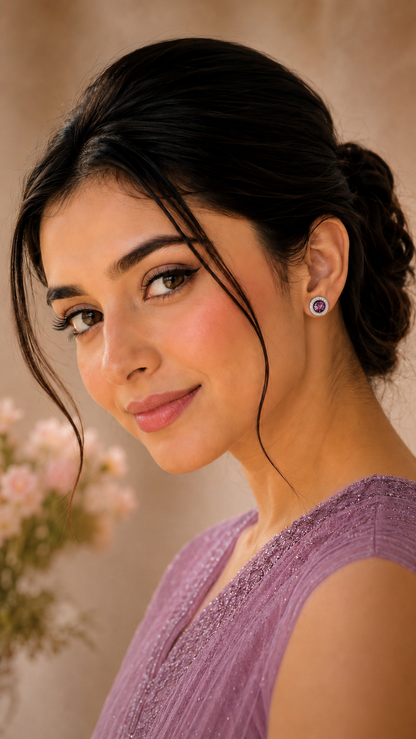Amethyst Glow Studs