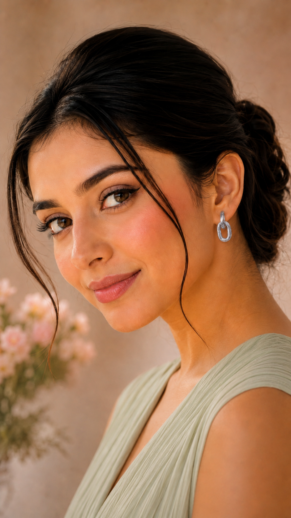 Silver Link Charm Earrings