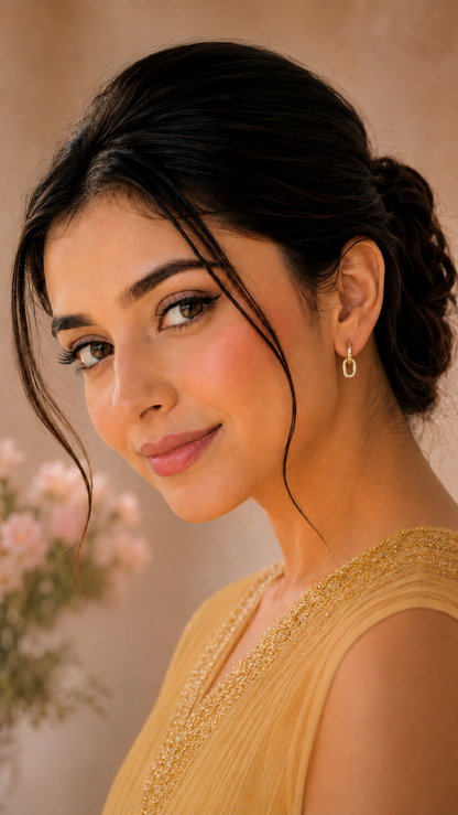 Textured Gold Link Drop Earrings