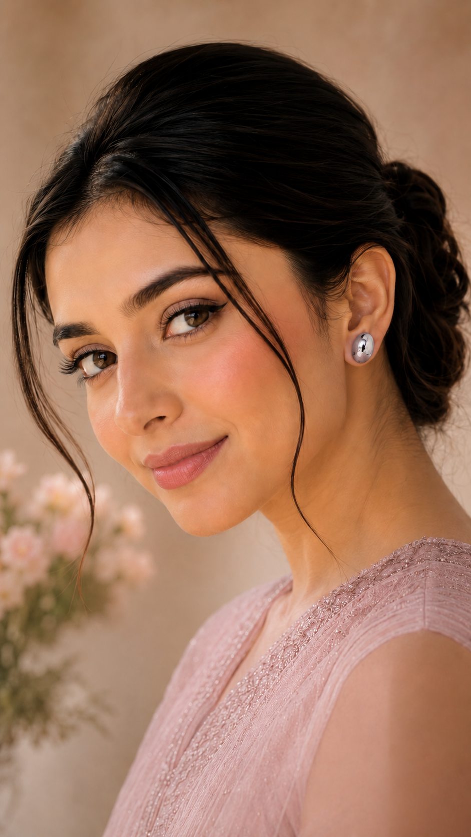 Silver Dome Stud Earrings