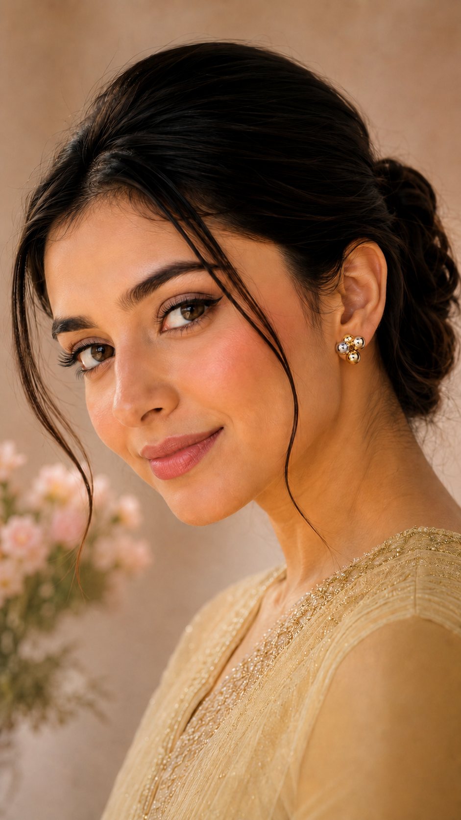 Gold and Silver Sphere Cluster Stud Earrings