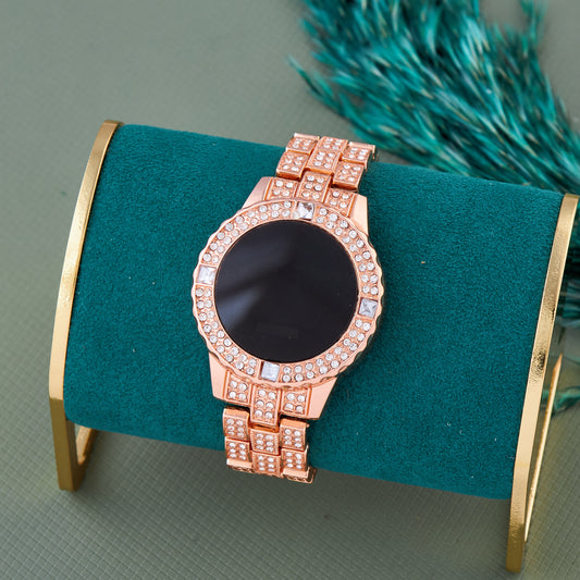 Rose Gold LED Diamond  Digital Watch